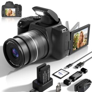 12X Optical Zoom Digital Cameras for Photography: 72MP 4K UHD Auto Focus Compact Cameras with WiFi - 180° Flip Screen & 64GB SD Card for Beginners YouTube Vlogging Creator...
