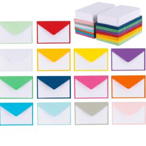 140 Mini Envelopes With White Blank Note Cards, Mini Envelopes 4"x 2.7" For Business Cards, Gift Cards (Assorted Colors)…