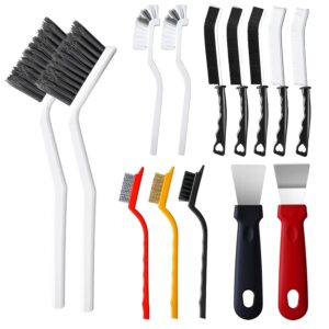 14Pcs Crevice Cleaning Brush Set, V Shape Grout Cleaner Brush for Deep Cleaning Gap, Hard Bristle Scrub Brushes Tools, Cleaning Supplies for Household Use, Bathroom, Kitchen,...