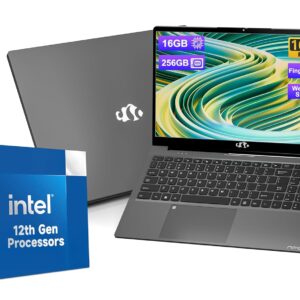 15.6-FHD-Laptop Student-Laptop, 16GB RAM 256GB SSD, Intel Pentium Quad-Core N100 Processor (Up to 3.4GHz) Backlit Keyboard Fingerprint WiFi 6 BT5.2 Business-Laptop, 2 Years...
