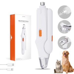 2-in-1 Cat Nail Clippers & Dog Nail Clippers Trimmers for Large Medium Small Dogs Cats Claw Trimmer Quick Sensor and Safety Guard USB Rechargeable with 2 LED Lights Dogs Nail...