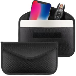 2 Pack Faraday Bags for Phone and Car Keys, Signal Blocking Key Pouch, Anti Theft Car Protection, Cell Phone Keyless Entry Fob Signal Blocking Pouch