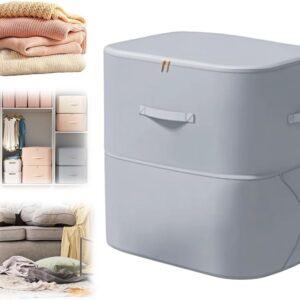 2025 New 3-Layer Ultra Space Saving Self Compression Organizer, Multifunctional Comforter Storage Bag for Comforters, Clothes, Blankets, Home Organization Must Haves (Gery,...