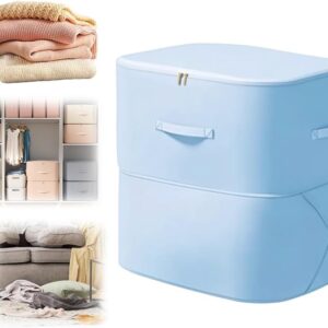 2025 New 3-Layer Ultra Space Saving Self Compression Organizer, Multifunctional Comforter Storage Bag for Comforters, Clothes, Blankets, Home Organization Must Haves (Bule,...