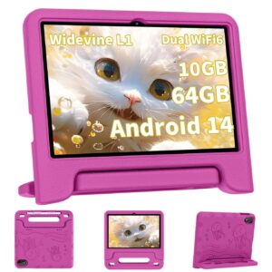 2025 Upgraded Android 14 Tablet, 10inch Kids Tablet, Octa-core CPU, 10GB+64GB+1TB Expand Tablets for Kids with Kids Space, Parental Control, 6000mAh Big Battery, HD Touchscreen...