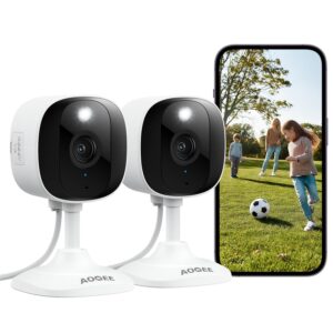 2K Cameras for Home Security-Outdoor/Indoor Camera for Dog/Cat/Pet/Nanny/Baby, Color Night Vision, White Light, Siren, 24/7 SD Recordings, Works with Alexa/Google Home, C1...