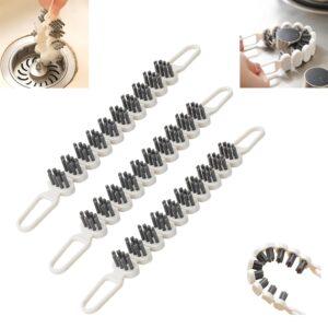 3PCS Bendable Multifunctional Cleaning Brush, Window sill Cleaner Tool,Hard Bristle Crevice Cleaning Brush Prime๏ผUse to Clean Crevices and Curved Edges, Kitchen Sinks, Faucets,...