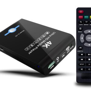 4K Ultra HD Media Player & HDD Enclosure 2-in-1 - Play H.265/HEVC H.264/AVC MP4 MKV Videos MP3 Music JPG Photos, 4K 60fps HDMI, Analog AV Etc,Supports 2"/2.5"/3" SATA HDDs with...