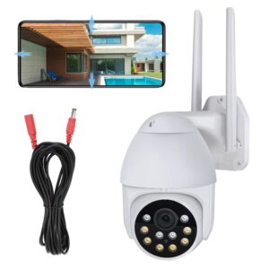 4MP Tuya Smart Outdoor Camera - 2.4/5GHz Wireless Security PTZ Cam with Floodlight, WiFi Home Camera, Auto Tracking, Siren, Night Vision, 16ft Cable - Ideal for Backyard Garden...