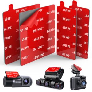 4Pcs Adhesive Sticky Pads for Dash Cam, 3M VHB Square Heat Resistant Double-Sided Sticker Replacement Fit for Windshield Dashcam Mount, 2.83" Car Windscreen Window Glass...