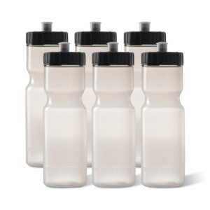 50 Strong Sports Water Bottles โ Reusable 22 oz BPA-Free Plastic Bottles with Pull Top Cap โ Made in USA โ Top Rack Dishwasher Safe โ Fits Most Bike Cages Brand