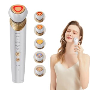 6-in-1 Age-Defying - Eye, Face & Neck Lift & Firm, 5-Color Light Therapy for Face with Microcurrent, Vibration, Heat & Cooling, Skin Care Tool for Youthful & Tightening Skin