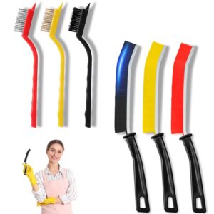 6 Pcs Crevice Cleaning Brush Set, Household Hard Bristle Crevice Cleaning Brush, Crevice Cleaning Tool for Sink,Faucets๏ผGrout,Bathroom,Corner, Baseboard,Gas Stove and Tiles KOSPRIE