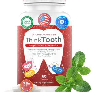 60 Chewable Tablets, Oral Probiotics for Mouth Bad Breath Treatment for Adults, 5 Strains 7 Billion CFU, Doctor Formulated Oral Probiotics for Teeth & Gums, Fresh Breath,...
