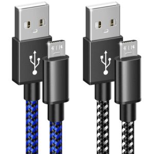 6amLifestyle PS4 Controller Charger Charging Cable, 2 Pack 10ft Extra Long Micro USB 2.0 Cable, Nylon Braided Cord, for PS4, PS4 Slim/Pro, Xbox One S/X Controller, Android...