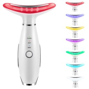 7 Color True Beauty Glow Facial Massager, Red-Light-Therapy Wand for Facial Skin Care, Vibrating Massager for Face and Neck, Galvanic Facial Machine, Lymphatic Drainage Massager...