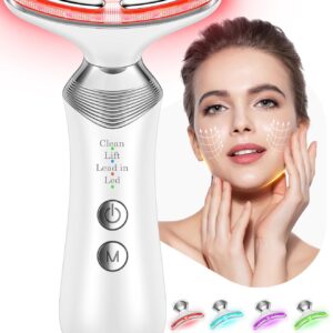 7-in-1 Face Massager Tool for Face and Neck, Portable Facial Massager Beauty Device with 4 Modes for Travel and Daily Skincare at Home