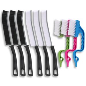 9 Pcs Crevice Cleaning Brush, Bathroom Gap Brush, Hand-held Groove Gap Cleaning Tools, Multifunctional Crevice Gap Small Cleaning Brush Tool, Shutter Door Window Track Kitchen...