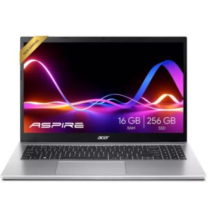 acer Aspire Premium Slim Laptop - 15.6" Full HD IPS 1080P Display - AMD Ryzen 3 7330U Quad-Core Processor - 16GB RAM - 256GB NVMe SSD - Webcam - Wi-Fi 6 - Windows 11 Pro - W/O...