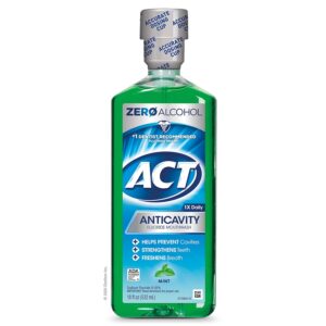 ACT Kids Pineapple Punch Fluoride Rinse 16.9 fl. oz. & ACT Mint Fluoride Mouthwash 18 fl. oz. Bundle with Accurate Dosing Cups