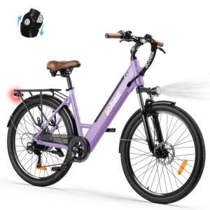 ACTBEST Core Electric Bike for Adults - 468Wh Removable Battery, 26 inch Step Thru Electric Bicycle, Peak 750W Brushless Motor Cityrun Ebike, with 7 Speed, Up to 50 Miles, E-Bikes