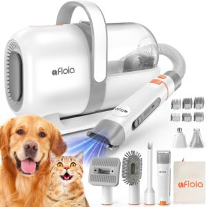 Afloia 6-in-1 Dog Grooming Kit, Pet Grooming Vacuum for Shedding, Dog Hair Vacuum with Clipper Nail Trimmer Grinder, Pet Brush Groomer at Home, Low Noise Cats Hair Remover, 1.5L...