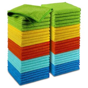 AIDEA Microfiber Cleaning Cloth, 50PK, Microfiber Towels for Cars, Premium Wash Cloths, Dusting Cloth Cleaning Rags, Absorbent Towels for SUVs, House, Kitchen, Window, Cleaning...