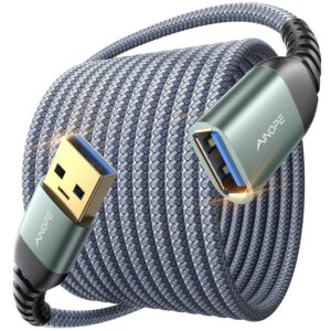 AINOPE USB Extension Cable,USB Extender,USB 3.0 Extension Cable, Male to Female Cord High Data Transfer Compatible with Webcam,USBKeyboard,Flash Drive,Hard Drive,Printer,10FT,Grey