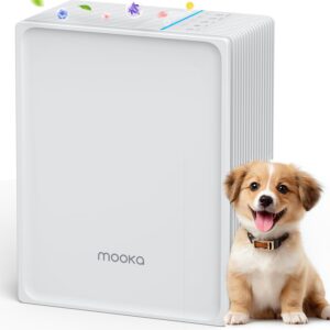 Air Purifiers for Home Large Room Up to 1300 Ftยฒ, MOOKA HEPA Air Purifier for Home Pets with Washable Pre-Filter, Fragrance, Air Cleaner for Pet Hair Odor in Bedroom, Dorm Room,...
