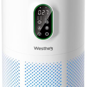 Air Purifiers for Home Large Room up to 1650 ftยฒ, WESTHEY H13 True HEPA Air Purifier for Bedroom with Night Light, Air Quality Monitor, Fragrance Sponge, Air Cleaner for...