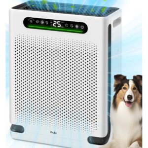Air Purifiers for Home Large Room Up to 2600 Ftยฒ, HEPA Air Purifier with Washable Filter & Air Quality Display, Powerful Turbo Mode Air Cleaner for Pet Hair Odors Smoke Dust