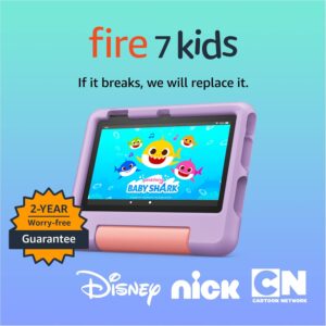 Amazon Fire 7 Kids tablet (newest model) ages 3-7. Top-selling 7" kids tablet on Amazon. Includes ad-free and exclusive content, easy parental controls, 10-hr battery, 16 GB,...