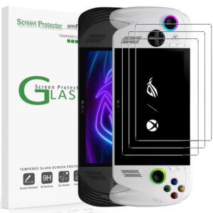 amFilm 3 Pack Screen Protector for ASUS ROG Xbox Ally X/Xbox Ally 2025 / ROG Ally X 2024 / ROG Ally 2023 7'' | 9H+ Tempered Glass | Military-Grade Drop Protection | Easy...