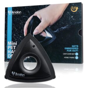 Analan Mini Pet Hair Remover for Car Detailing Supplies, Carpet Dog Hair Remover for Car Interior, Triangle Dog Hair Remover for Auto Detailing, Couch, Furniture, Lint, Carpet...