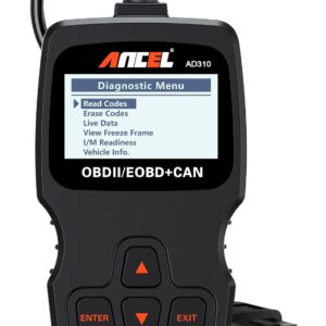 ANCEL AD310 Classic Enhanced Universal OBD II Scanner Car Engine Fault Code Reader CAN Diagnostic Scan Tool, Read and Clear Error Codes for 1996 or Newer OBD2 Protocol Vehicle...