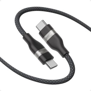 Anker Nano USB C Cable, 240W 6FT Flexible Multi-Color Braided Cord, Fast Charging Type C Charger for iPhone 17 Series, MacBook Pro and More(Black)