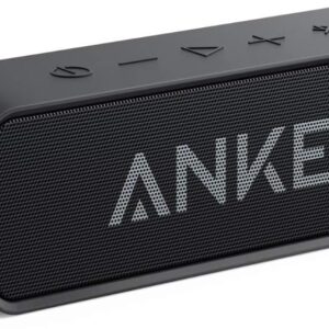Anker Soundcore Upgraded Bluetooth Speaker with IPX5 Waterproof, Stereo Sound, 24H Playtime, Portable Wireless Speaker for iPhone, Samsung and More (Black)