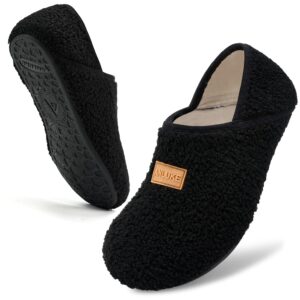 ANLUKE Slipper for Women Men Slipper Socks Fuzzy House Shoes Rubber Sole Slip On Soft-Lightweight Non Slip Indoor/Outdoor