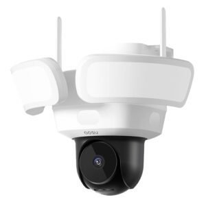 AOSU Floodlight Camera Wired, 3K UHD Security Camera Outdoor, 360° Coverage Surveillance, 24/7 Recording, Motion Detection, 2600-Lumen Motion-Activated Floodlight, Color Night...