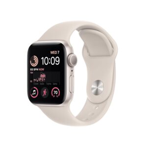 Apple Watch SE 2nd Gen (GPS, 40mm) - Starlight Case with Starlight Sport Band S/M (Renewed)