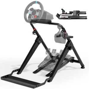 ARES WING Foldable Sim Racing Wheel Stand with Chair Fixing Slot, Formula and GT Racing Simulator Cockpit Compatible with Fanatec, Thrustmaster, Logitech, Moza, Racing Games on...