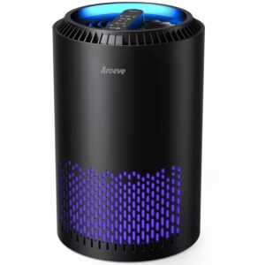 AROEVE Air Purifiers for Bedroom Home, Air Purifier For Smoke Pollen Dander Hair Smell Air Cleaner with Sleep Mode Speed Control For Bedroom Office, MK01- Black(Available for...