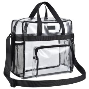 Bagenius Clear Bag Stadium Approved, 12x6x12 Clear bag for Stadium Events, Women's Top-Handle Bags for Concert Festival Work