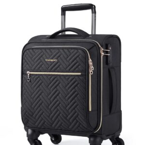 BAGSMART Underseat Carry On luggage Airline approved, 16-inch Softside Underseater Travel Suitcase with Spinner Wheels Lightweight Overnight Bag Small Rolling Carry-on for Women...