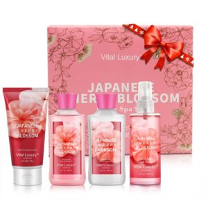 Bath & Body Kit, 3 Fl Oz Travel Size, Ideal Skincare Relaxing Home Spa Set, Includes Body Lotion, Shower Gel, Body Cream, and Fragrance Mist, Bath Gifts for Her and Him...