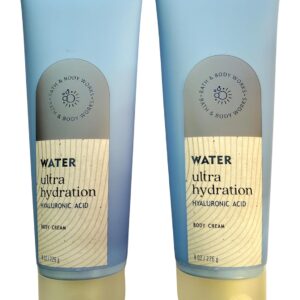 Bath & Body Works Water Ultra Hydration with Hyaluronic Acid Body Cream 8 Ounces Pack of 2
