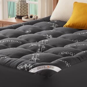 BEDLORE King Mattress Topper Viscose Derived from Bamboo, Thick Pillow Top Mattress Pad with Stretchable Pockets for 6"-18" Mattress, Soft Breathable Mattress Topper for Back...