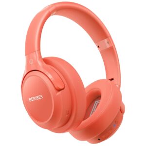 BERIBES Bluetooth Headphones Over Ear, 65H Playtime and 6 EQ Music Modes Wireless Headphones with Microphone, HiFi Stereo Foldable Lightweight Headsets, Deep Bass for Home...