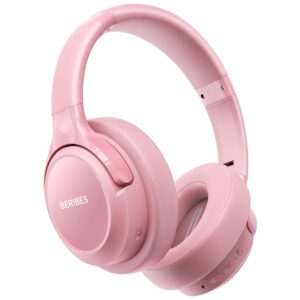 BERIBES Bluetooth Headphones Over Ear, 65H Playtime and 6 EQ Music Modes Wireless Headphone with Microphone, HiFi Stereo Foldable Lightweight Headsets, Deep Bass for Office Home...