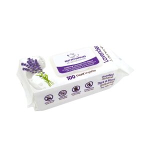 Best Pet Supplies Pet Wipes for Dogs - Dog Wipes Cleaning Deodorizing, for Coats, Ears, Paws - Calming Lavender, Aloe Vera, 100 Count